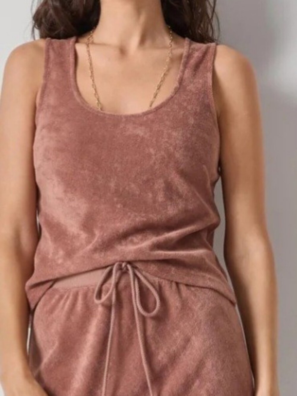 Lilla P Terry Soft Terry Tank In Barc
